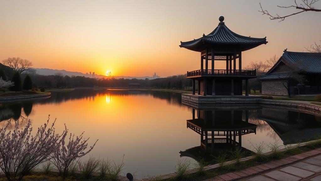 beautiful serene garden pond