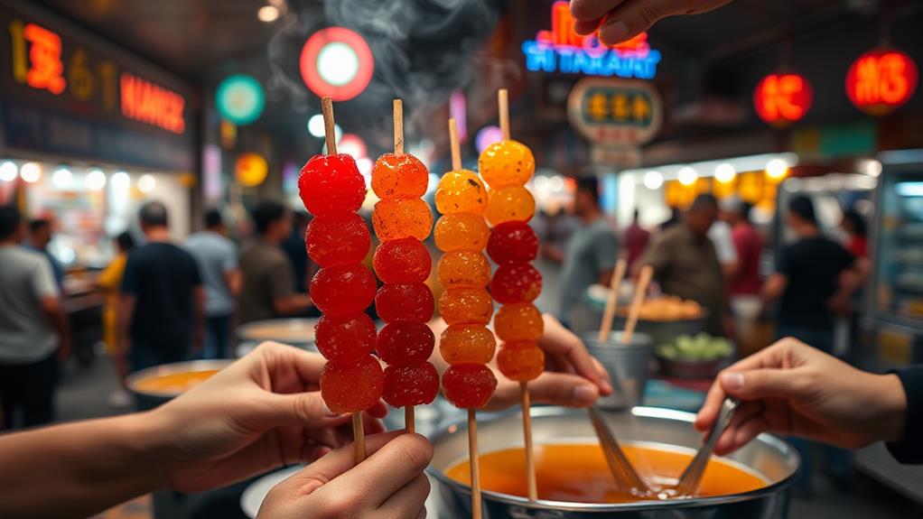 candied fruit on skewers