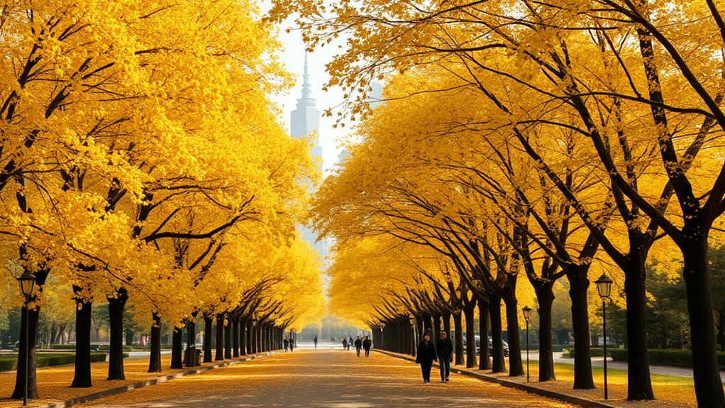 ginkgo avenue in shanghai