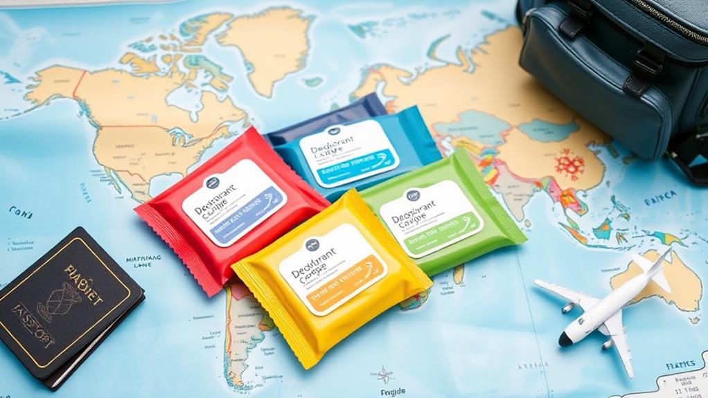 travel size deodorant wipes selection