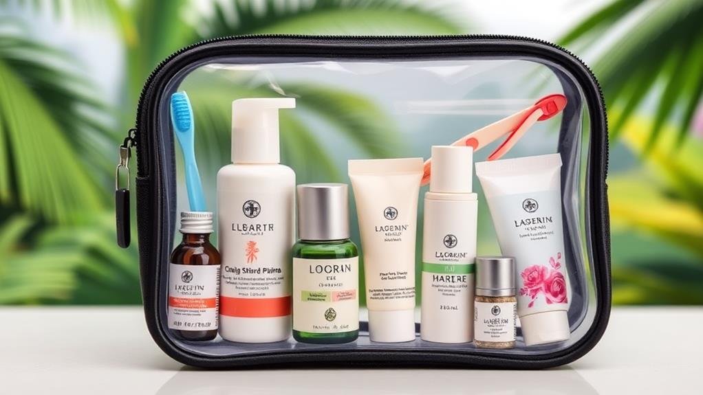 travel size toiletries kit selection