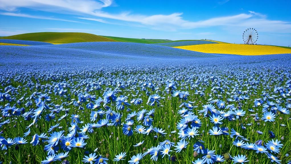 vibrant flower filled landscape