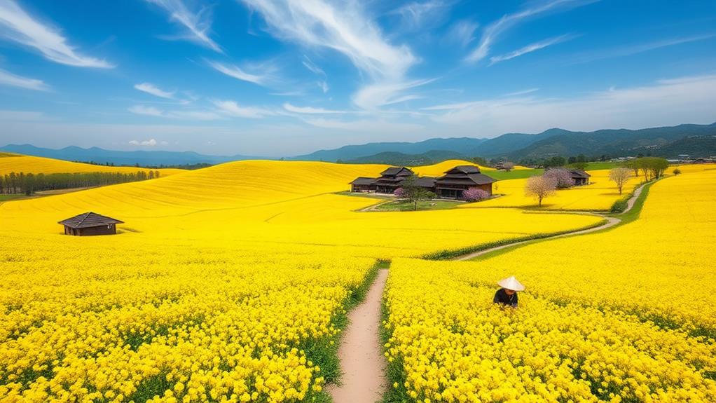 vibrant luoping rapeseed fields