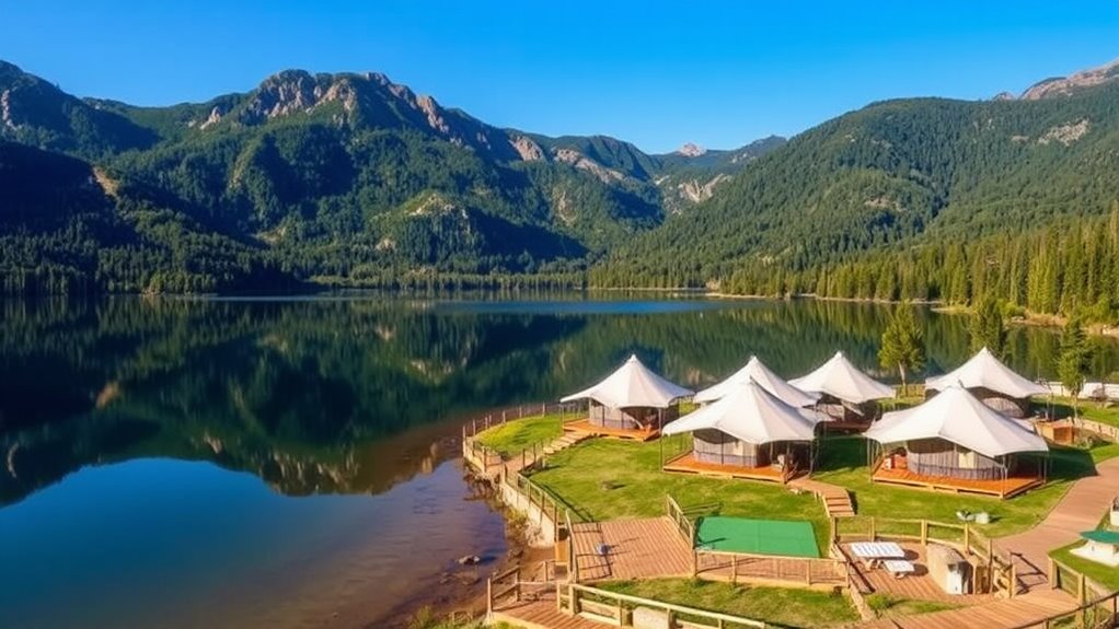 tranquil water picturesque landscape idyllic retreat