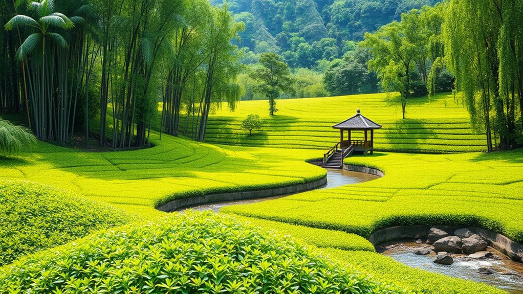 tranquil wetland scenic calligraphy