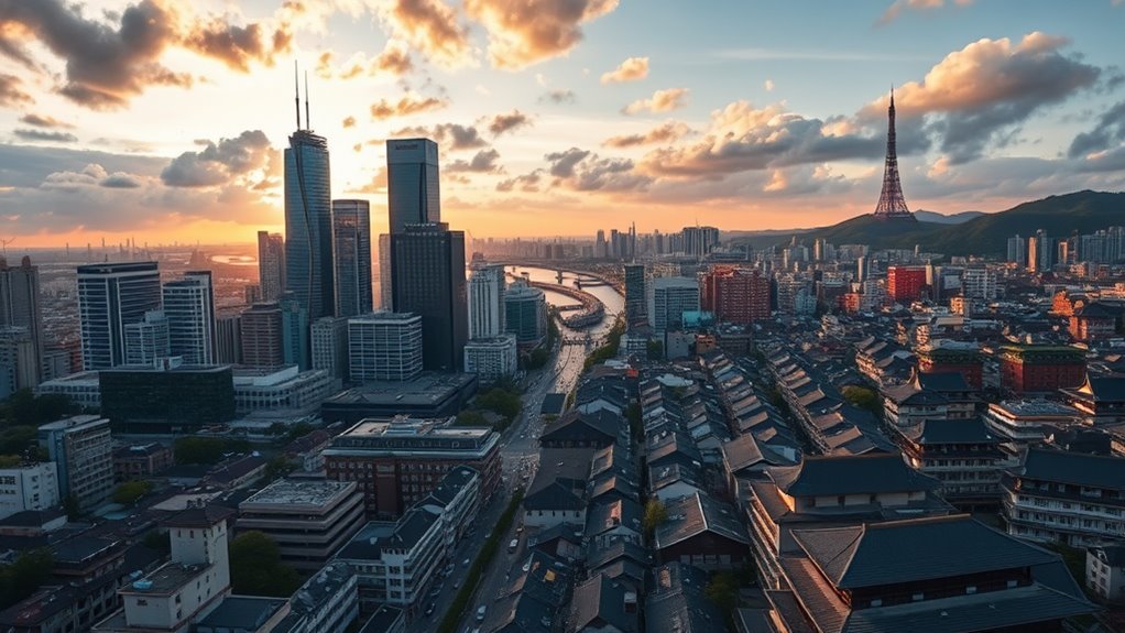 contrasting urban neighborhoods in seoul