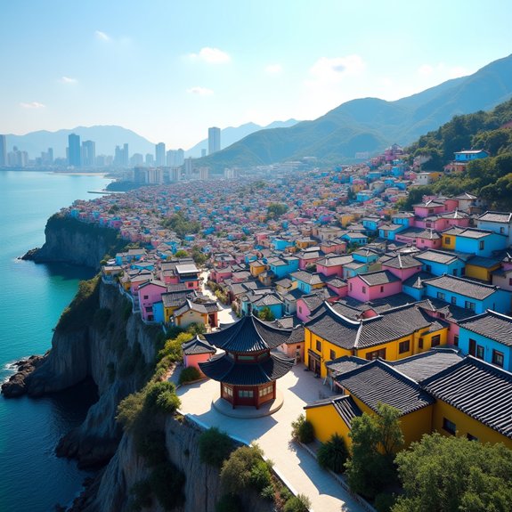 colorful hillside historical village