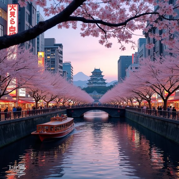 cherry blossoms and autumn