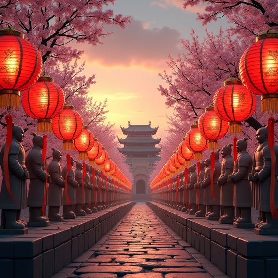 lantern festival and blossoms