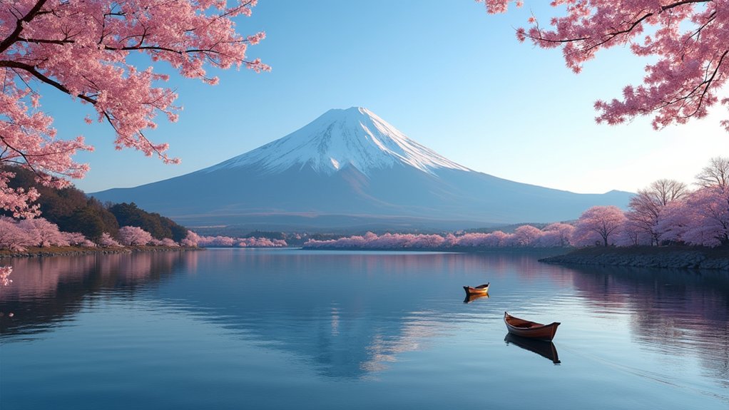 mount fuji and lakes