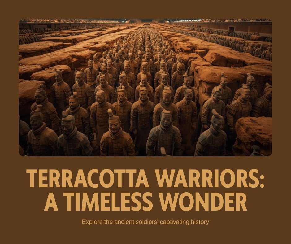 Terracotta Warriors in battle formation at Pit 1 in Xi'an China