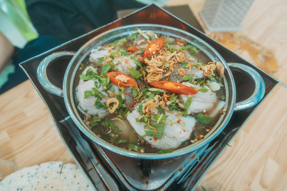 A bubbling Sichuan hotpot with chili oil