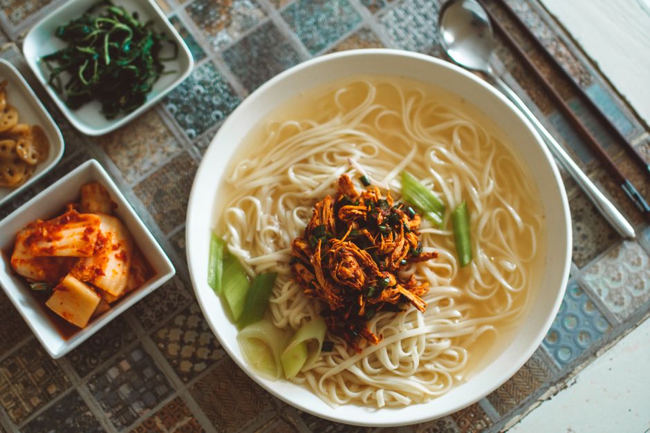 Korean kalguksu hand-cut noodle soup at Namdaemun