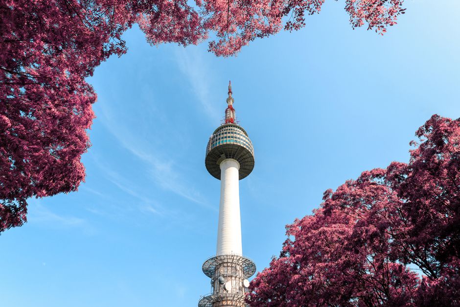 N Seoul Tower observation deck panoramic Seoul skyline