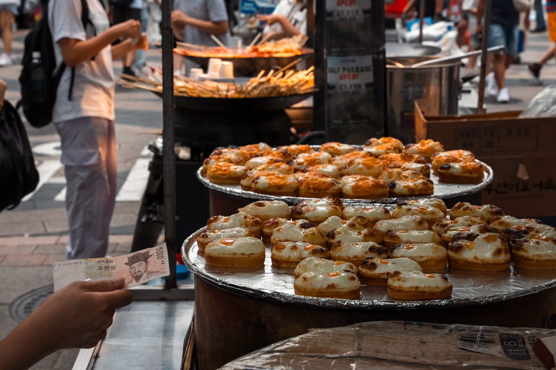 Korean street food stall in Seoul